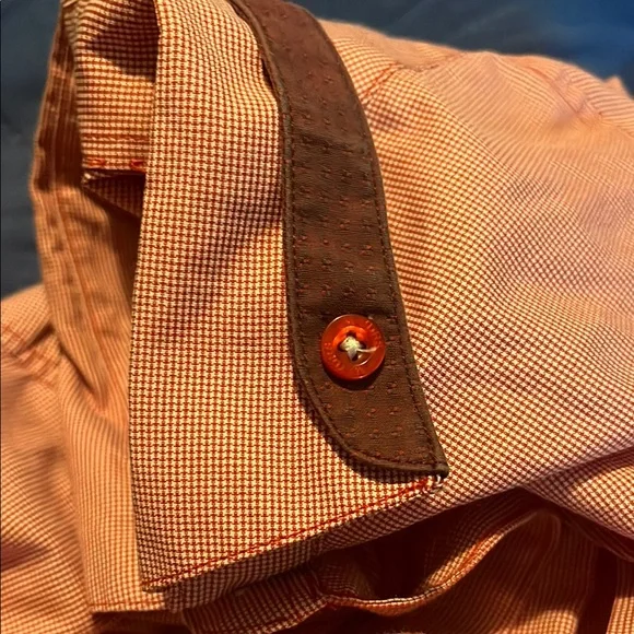 Vibrant Orange Button Down Shirt with Classic Collar - Picture 8 of 9